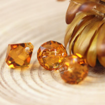 Austrian crystal 6301 6328 side holes rhombus bead small hanging bead tip beads 203 gold yellow schist DIY crystal