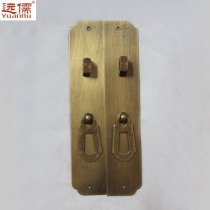 Yuanru copper sculpture brass door lock cabinet door straight handle YRG1203 Chinese antique 15CM light plate plain handle