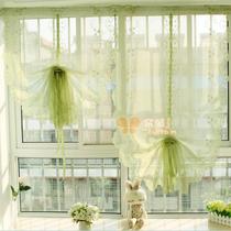 Flower sea beautiful European balloon curtain floating curtain free hole lifting fan-shaped curtain Finished Roman curtain yarn curtain head