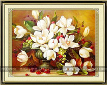 Cross stitch electronic picture redrawing source file-gardenia flower still life flower European style fresh flowers and plants