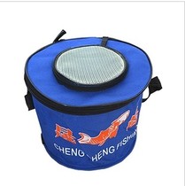 New round foldable bucket fishing bucket fishing bucket live fish bucket water tank breathable and portable for fishing gear