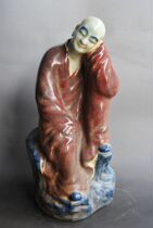 Ming Xuande blue and white glaze red eighteen arhars