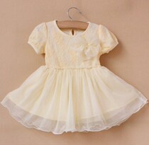 Clearance girls clothing summer Korean version of small and medium-sized girls short-sleeved lace dress princess skirt tutu skirt