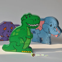 Baby wooden animal Three-dimensional puzzle 4 pieces of large baby children hands-on educational wood toys 1-2-3 years old 113