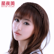 Fake bangs hairband Qi banghai double-layer twist braid hair hoop broken sea female hair piece fake sea real hair Silk