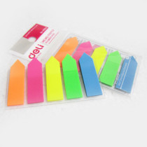 Del Stationery 9064 fluorescent indicator label N-second paste five-color fluorescent indicator sticker classification sticker index sticker