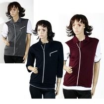 Foreign trade day single female casual vest oblique zipper personality Pettit vest 2-piece set 7-piece sleeve 2014 autumn