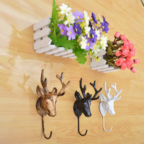 Creative wrought iron clothing store deer adhesive hook retro bag wall adhesive hook on the wall single hook coat hook clothing adhesive hook