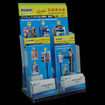 Card box two-layer A4 display stand acrylic data rack three-fold color page rack desktop promotional single-page shelf