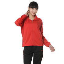 Spring womens sportswear set red size loose knit breathable middle-aged and elderly mother leisure fitness two-piece set