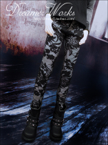 BJD SD 4 Sub-coat silver bottom black flower pattern-sashimi elastic pants 1 31 4 great uncles 3 points