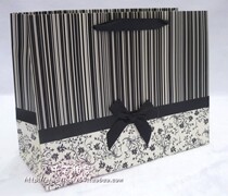 White card thickened gift bag horizontal bar Vertical Stripe Business Packing Bag Advertising Bag shopping Handbags Custom