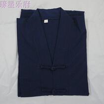 Taoist clothing Taoist clothing Practice clothing Tai Chi clothing Performance clothing Placket short coat suit Dark blue