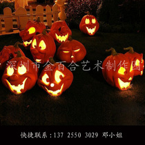 Halloween Pumpkin Lights Ghost Festival Decorative Items Swing Piece Craft Engraving Foam Pumpkin Sculpture Halloween