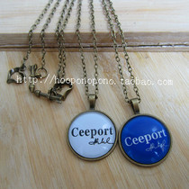 Ceeport Couple fashion retro necklace Zero limit zero cleaning tool White and blue one each