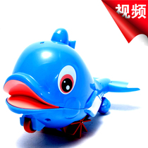 Baby playing in the water childrens bathing toys amphibious swimming and water spraying whale rope can run
