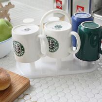 Korean white plastic hand-held Cup hanger cup holder cup holder drain holder