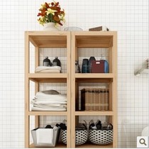 Home shelf unit Board storage rack solid wood shelf five-story rack Kitchen Bathroom Storage Master