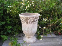 European style coarse pottery flower vase Light brown old series pottery basin Pastoral style goblet pottery flower pot