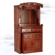 Haixin Buddha shrine for table Red sandalwood Shenlou 108cm cylindrical four-pumping set of cabinets Buddha shrine Buddha light lucky