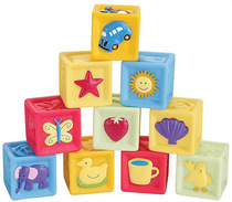 American baby early education soft building block pinching Music color embossed alphanumeric animal baby play water toy