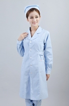 Nightingale nurses clothing long sleeve autumn and winter up and down round neck doctors clothing white coat pharmacy overalls doll collar