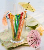 Flower paper umbrella fruit fork small paper umbrella plate cake cocktail decoration umbrella window dessert decoration bar wine set