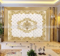  Shanghai art glass TV background wall deep carving gold leaf European style simple European modern minimalist partition