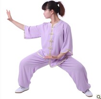 Yaxin fitness seven-point sleeve morning exercise clothing Taijiquan practice female martial arts clothing cotton silk Taiji suit suit