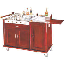 Service Cart Double Cooking Cart Lahe Cooking Food Delivery Cart Steel Bar Cart Luxury Abalone Dining Cart