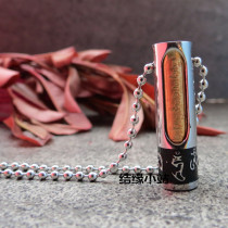 Tibetan Tantric Titanium Steel Yellow Wealth God Heart Mantra Pendant Chucai Pure Copper Ching Column Gawu Box Six-character Name Pendant