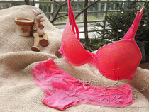 06 Foreign trade Europe and America lace bra Upper thin down thick Tochest deep V Sexy underwear bra suit 75BC80C