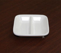 Home creative beauty dish double taste dish melamine resin imitation porcelain plastic small plate White simple tableware 2 grid