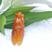 Yunnan yellow dragon jade cicada pendant Good luck jade Yellow dragon jade blockbuster pendant genuine 01