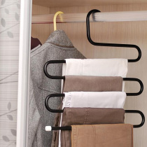 Natkawa Multifunction Magic Pants Rack S Type Multilayer Pants Rack Tie Pants Containing Rack Hanger Pants Hang Metal Material.