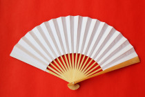 Head greens white fan bone brown fan bone white paper fan painting and calligraphy practice fan paper fan folding fan