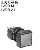 Silver contact flat head button switch LW2B-A1C6M Japan idec Izumi self-locking 22mm square button