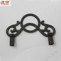 Yuanru COPPER sculpture CHINESE antique pure copper painting hook frame HANGING ring BLACK 9 2CM