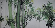 Pure Hand Painted Four Feet of Flowers Birds National Painting Bamboo Wu Shan Rain Bamboo Newspaper Ping of the Pingan Word Painting and Painting and Painting R11