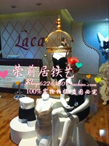 Eurostyle Iron Art Bird Cage Golden Bird Cage Props Model Bird Cage Large Show Window Display Cage