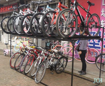 JCH314 shopping mall store double-layer bicycle display shelf high-end mountain bike display rack