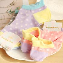 Special Price Day Ensemble Color Round Dot Boat Socks Cute Spring Autumn Lady Boat Socks Pure Cotton Socks Short Socks Socks Socks