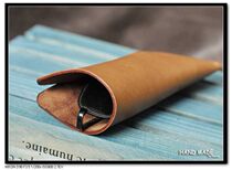 Handmade glasses case genuine leather retro flower mirror cover calf leather cover brief sunglasses sunglasses cover for men and women original