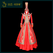 (Qingqing Fang Hu Hetai) Customized Mongolian fashion wedding dress big skirt two-piece original design