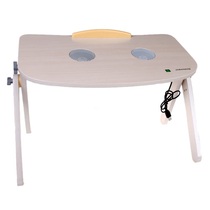 Lenovo D150 Bedside laptop Desk Dual USB cooling fan Lifting solid wood folding table Study table