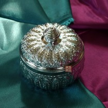 Pumpkin storage box Aluminum sundries box with lid Tea box jewelry box Southeast Asian craft 5D80