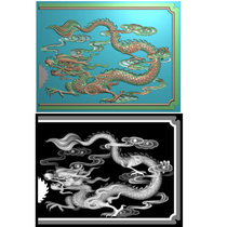Dragon Phoenix Shou Box Dragon Front Flip Size 115*86 Computer Sculpture Embossed Grayscale JDP format