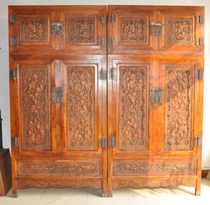 Ming and Qing Dynasty Huanghuali wood full of carved lions top cabinets and antiques collection