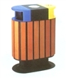 Oval wood bar classification trash bin wooden trash bin classification trash bin School Park factory direct sales