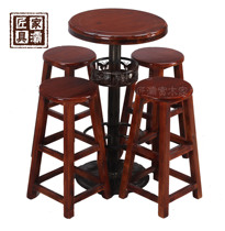 Carbonized bar table and chair solid wood bar table and chair bar stool bar table